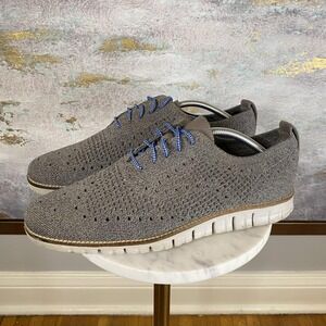 Cole Haan Zerogrand Shoes Mens Size 10 Gray Knit Lace Up Casual Sneakers C32151
